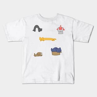 Silly Cats Sticker Pack Kids T-Shirt